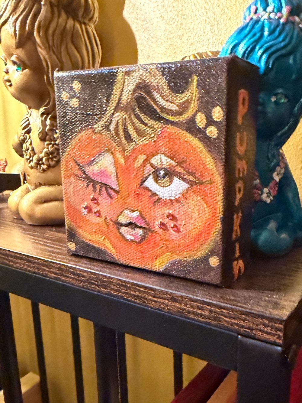 Pumpkin spice Pumpkin face hand painted art